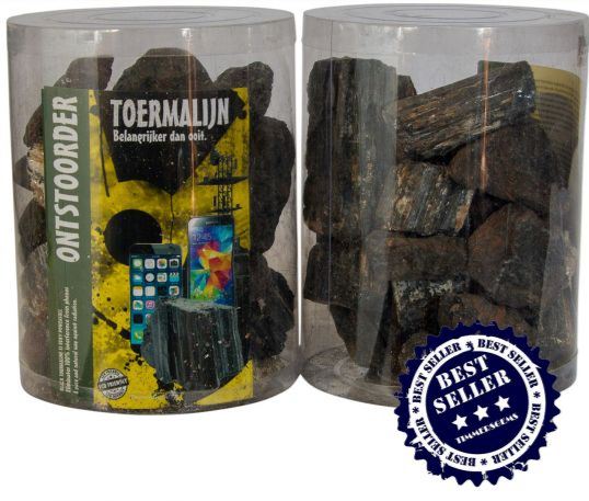 Koker met 3 kilo Zwarte Toermalijn (BESTSELLER)